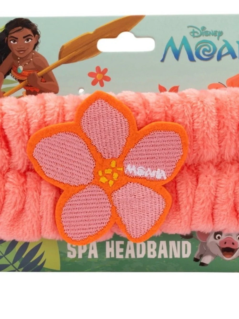 Disney Moana Kids Pink Coral Flower Spa Headband & Lip Gloss Set